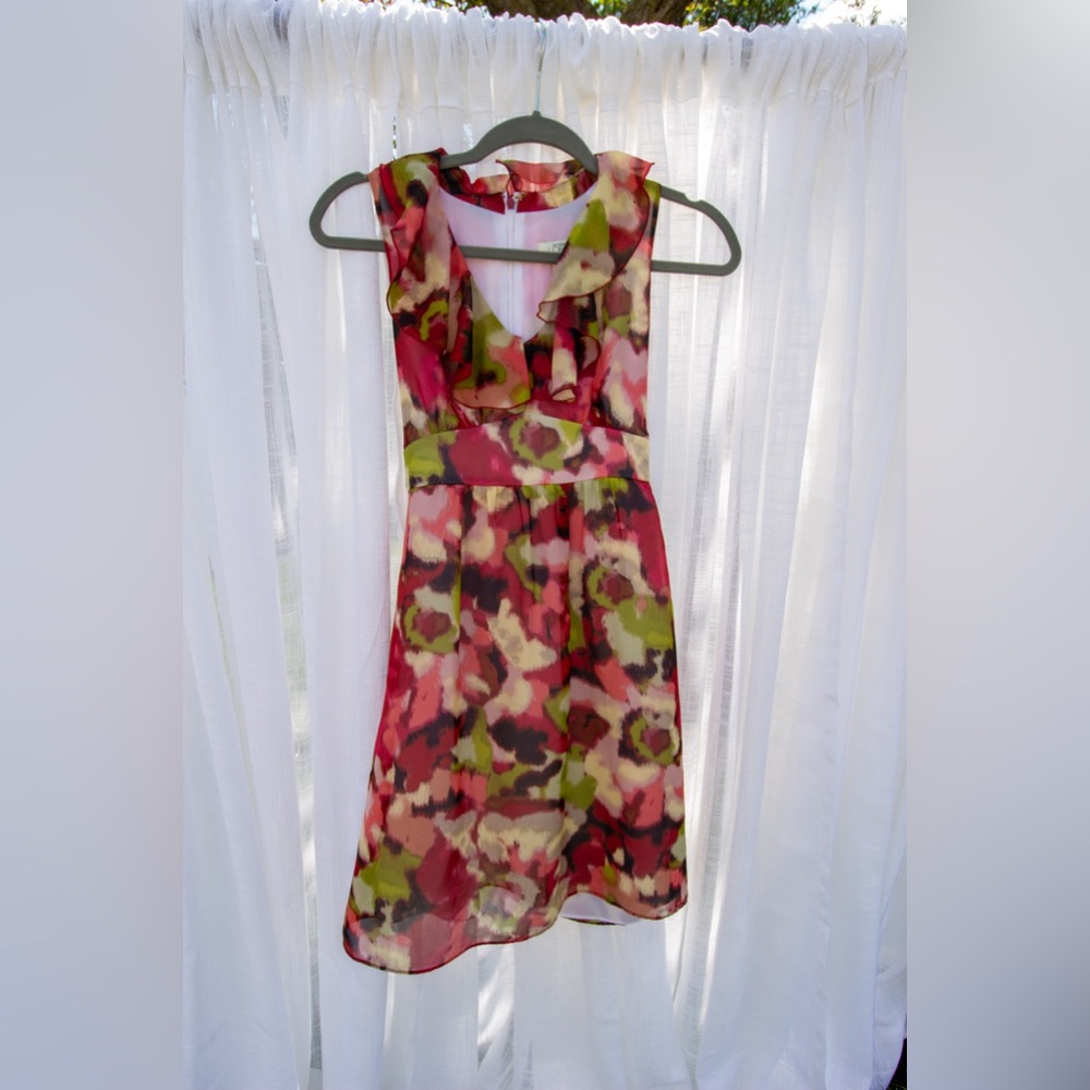 Ann Taylor Loft - Petite Chiffon Ruffled Dress - Size 2P - Great Condition!